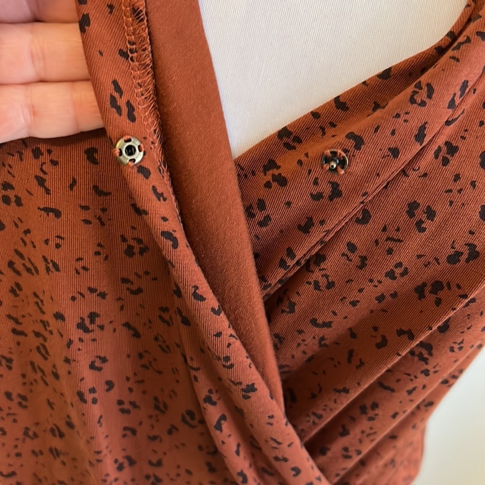 Garnet Hill Rust Leopard Print Surplice Maxi/Midi… - image 7